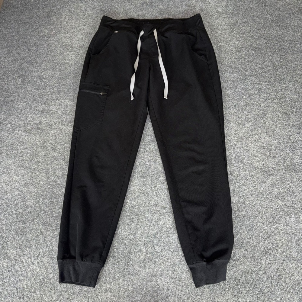 FIGS Zamora Jogger Scrub Pants Womens Medium Black Medical Healthcare Uniform